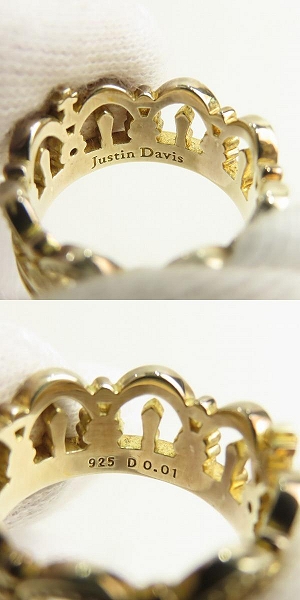 実際に弊社で買取させて頂いた【ギャラ付】Justin Davis/ジャスティンデイビス VERONA/ヴェローナ リングｗ/ダイヤ SRJ770/ゴールドフィニッシュ 16-17号の画像 6枚目