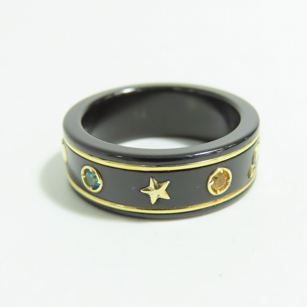 実際に弊社で買取させて頂いたGUCCI/グッチ ジェムストーン付き アイコンリング METAL × K18YG/527095 J8F77 8522/13号の画像 2枚目