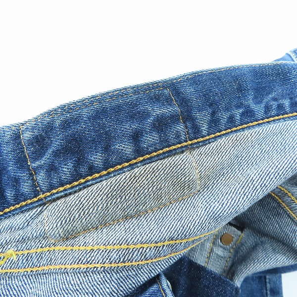 実際に弊社で買取させて頂いたEVISU/エヴィス No2 Lot.2001 カモメペイント デニムパンツ 34×35の画像 7枚目