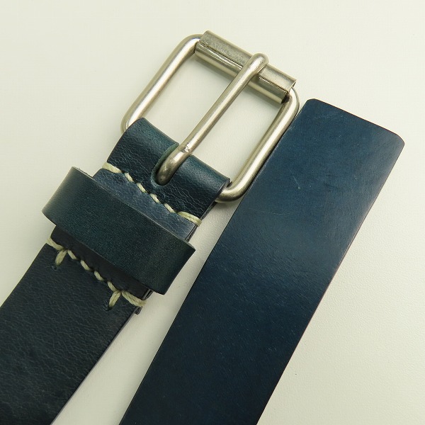 実際に弊社で買取させて頂いたATTACHMENT/アタッチメント レザーベルト ネイビー系の画像 1枚目