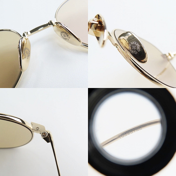 実際に弊社で買取させて頂いたCHROME HEARTS/クロムハーツ BONE PRONE IV CHプラス ゴールドフレーム サングラスフレーム/アイウェアの画像 3枚目