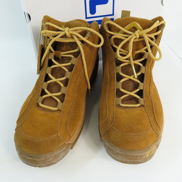 実際に弊社で買取させて頂いたatmos×FILA/アトモス×フィラ FILA96/WHEAT/GUM ハイカットスニーカー 1VB90139-200/US11