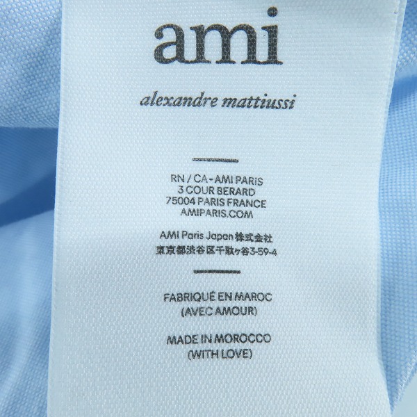 実際に弊社で買取させて頂いたami alexandre mattiussi/アミ アレクサンドル マテュッシ ロゴ刺繍 ハートA 半袖シャツ USH201.CO0031/Mの画像 4枚目