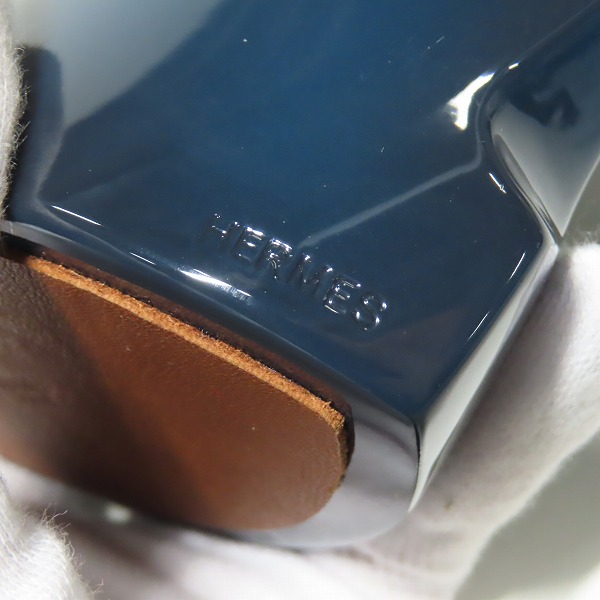 実際に弊社で買取させて頂いたHERMES/エルメス サマルカンド ペーパーウェイト 置物 オブジェ ネイビー系の画像 5枚目