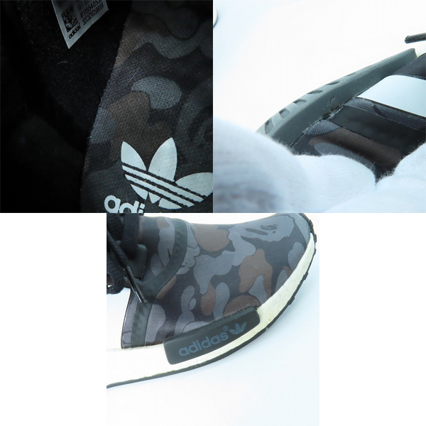 実際に弊社で買取させて頂いたadidas×A BATHING APE/アディダス×アベイシングエイプ NMD R1 BAPE サルカモ柄 BA7325/25.5の画像 7枚目