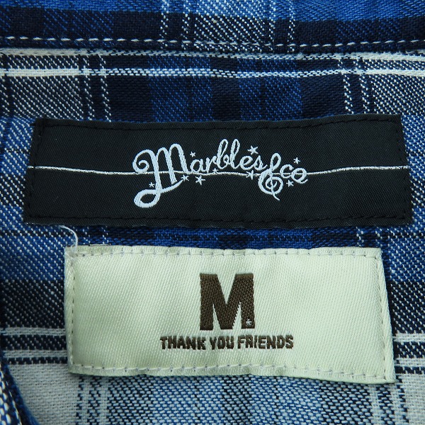 実際に弊社で買取させて頂いたM×Marbles/エム×マーブルス THANK YOU FRIENDS チェック柄 ウエスタンシャツ MSH-A17MM02 /Sの画像 2枚目