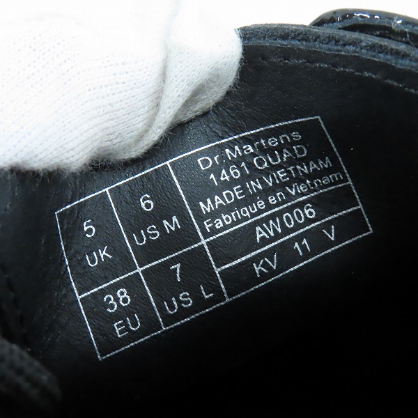 実際に弊社で買取させて頂いたDr.Martens/ドクターマーチン 1461 QUAD パテントレザー 3ホールブーツ/ダービー シューズ/UK5の画像 5枚目