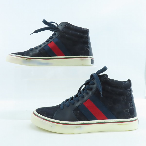実際に弊社で買取させて頂いたGUCCI/グッチ ハイカットスニーカー/シューズ/GG柄/147522/38の画像 3枚目