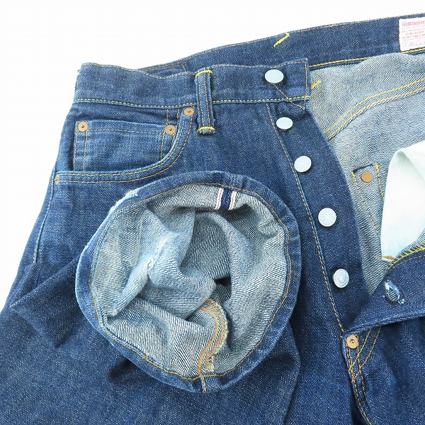 実際に弊社で買取させて頂いたEVISU/エヴィス No2 Lot.2001 ピンクカモメペイント 32×35の画像 2枚目