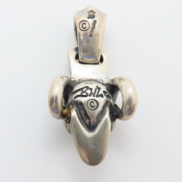 実際に弊社で買取させて頂いたBWL/ビルウォールレザー ラムグッドラックスカル ゴールドサダー ペンダントの画像 2枚目