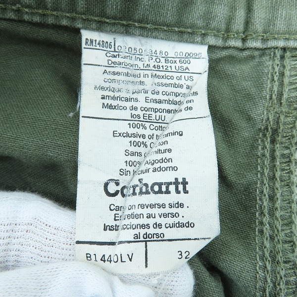 実際に弊社で買取させて頂いたCarhartt/カーハート 00s ペインターショーツ レザーパッチ メキシコ製/32の画像 3枚目