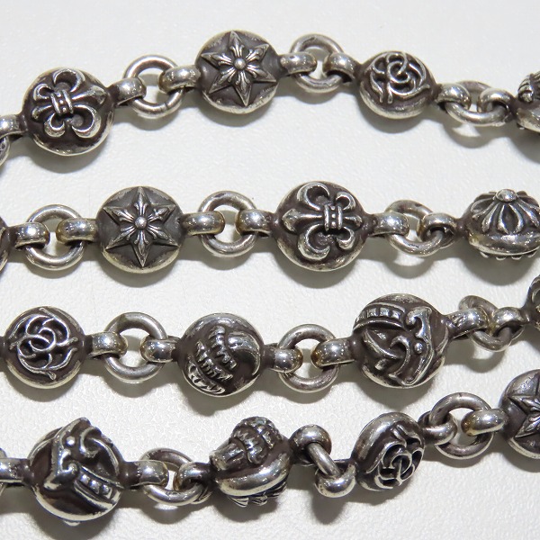 実際に弊社で買取させて頂いたCHROME HEARTS/クロムハーツ マルチボールネックレス スモールCHクロスの画像 6枚目