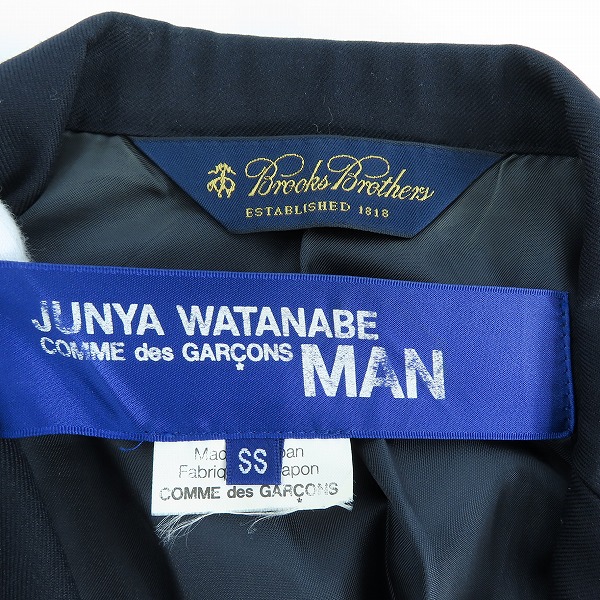実際に弊社で買取させて頂いたJUNYA WATANABE MAN/ジュンヤワタナベマン×ブルックスブラザーズ テーラードジャケット AD2008 WB-J005/SSの画像 2枚目