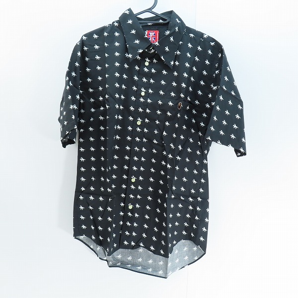 実際に弊社で買取させて頂いたA BATHING APE/アベイシングエイプ 総柄 半袖シャツ ブラック/L