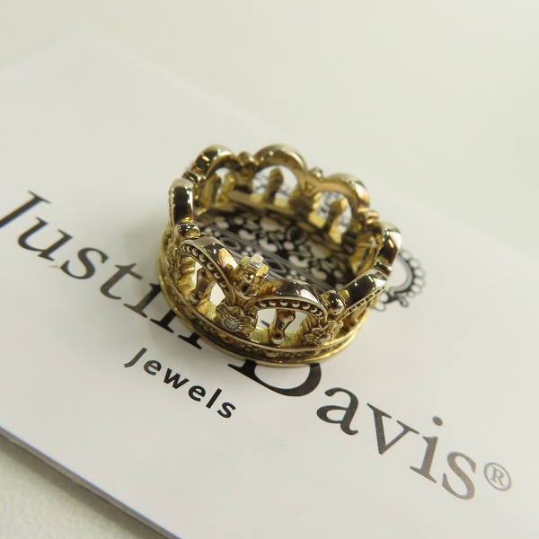 実際に弊社で買取させて頂いた【ギャラ付】Justin Davis/ジャスティンデイビス VERONA/ヴェローナ リングｗ/ダイヤ SRJ770/ゴールドフィニッシュ 16-17号