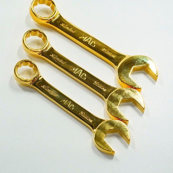 実際に弊社で買取させて頂いたMac Tools/マックツールズ 1993 Limited Edition 24K Gold Plated コンビネーションレンチ セットの画像 4枚目