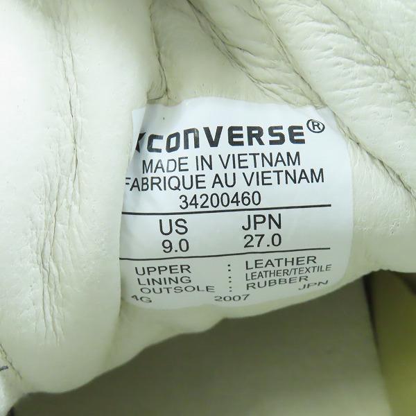 実際に弊社で買取させて頂いた【未使用】CONVERSE×nonnative/コンバース×ノンネイティブ PRO-LEATHER HI スエード ハイカットスニーカー 34200460/27の画像 5枚目