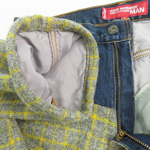 実際に弊社で買取させて頂いたJUNYA WATANABE MAN×Levi's/ジュンヤワタナベマン×リーバイス ウール切替 デニムパンツ WG-P036/W32L32(S)の画像 6枚目