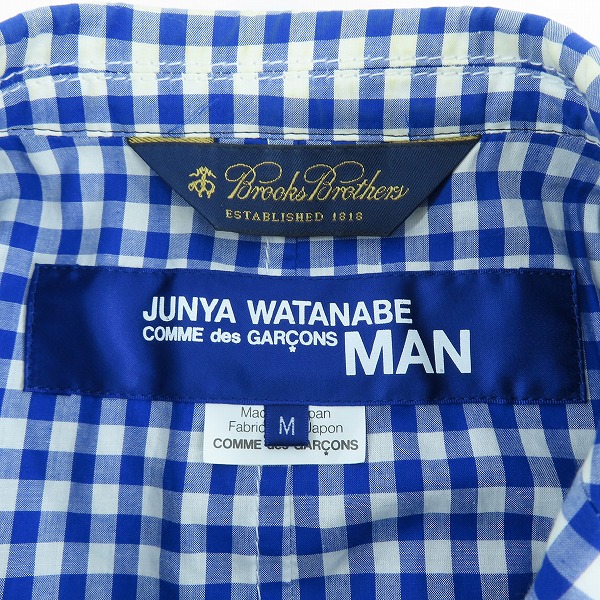 実際に弊社で買取させて頂いたJUNYA WATANABE MAN/ジュンヤワタナベマン×ブルックスブラザーズ テーラードジャケット AD2008 WC-J402/Mの画像 2枚目