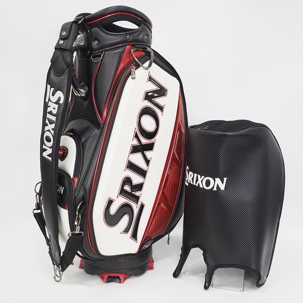 実際に弊社で買取させて頂いたDUNLOP/ダンロップ SRIXON/スリクソン GGC-S143 プロレプリカモデル 9.5型 5分割キャディバッグ ブラックｘホワイト