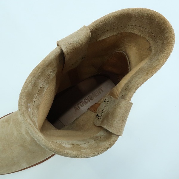 実際に弊社で買取させて頂いたKAZUYUKI KUMAGAI ATTACHMENT/カズユキクマガイ アタッチメント レザー スエード ブーツ ベージュ AA12-405/41の画像 4枚目