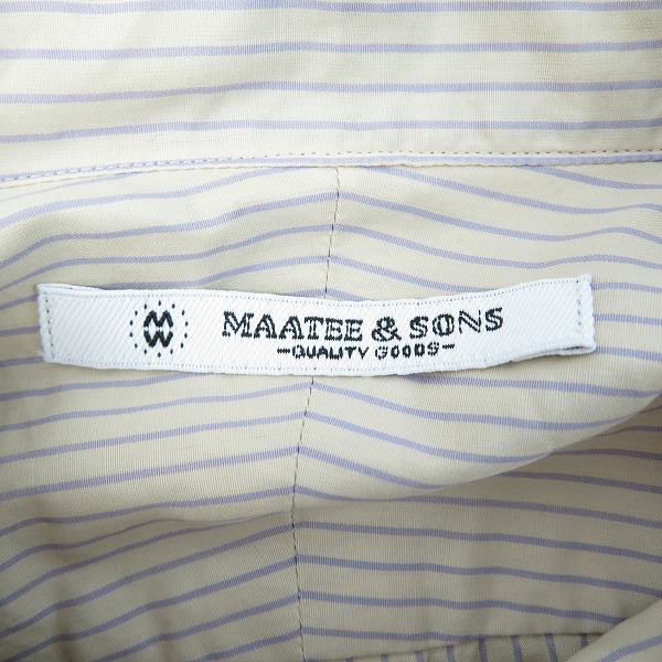実際に弊社で買取させて頂いたMAATEE&SONS/マーティーアンドサンズ Elizabeth Regular Collar Shirts -MIX STRAIPE ストライプシャツ MT3103-0601C/1の画像 2枚目