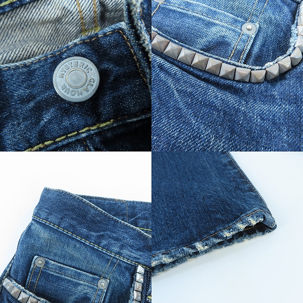 実際に弊社で買取させて頂いたHYSTERIC GLAMOUR×野口強/ヒステリックグラマー×ノグチツヨシ REAL WRINKLE CLASH加工/スタッズ 0204AP10/32の画像 7枚目