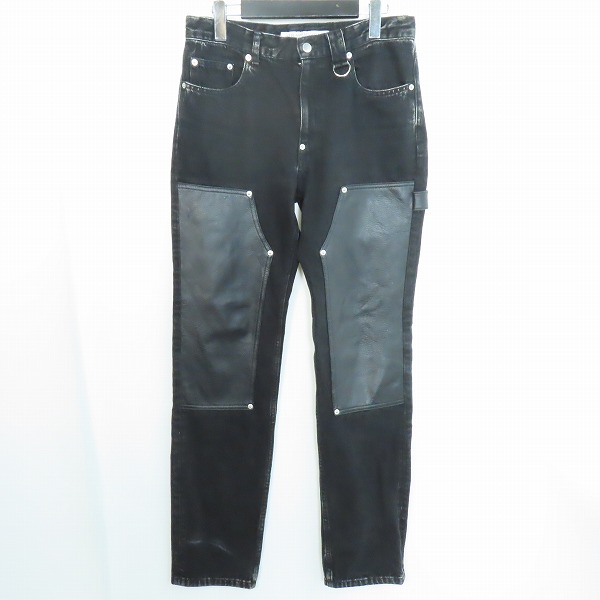 実際に弊社で買取させて頂いたJOHN LAWRENCE SULLIVAN/ジョンローレンスサリバン LEATHER PATCH DENIM/レザーパッチ デニムパンツ 2B012-0321-28/46