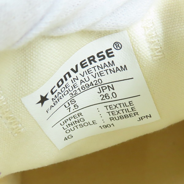実際に弊社で買取させて頂いた【未使用】CONVERSE/コンバース ALL STAR V-3 OX 32169420/26の画像 5枚目