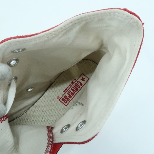 実際に弊社で買取させて頂いたCONVERSE/コンバース 日本製 ALL STAR/オールスター スウェードレザーハイカットスニーカー レッド 4THD/10.5の画像 4枚目