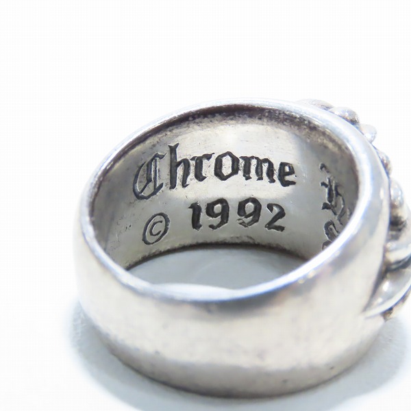 実際に弊社で買取させて頂いたCHROME HEARTS/クロムハーツ フローラルクロス リング ピンクサファイア/14号の画像 7枚目