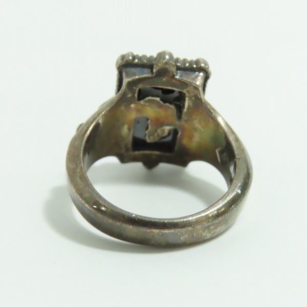 実際に弊社で買取させて頂いたLION HEART/ライオンハート 初期刻印 スクエアストーンリング/19号の画像 3枚目