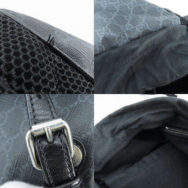 実際に弊社で買取させて頂いたGUCCI/グッチ インターロッキングG ミディアム バックパックブラック GGスプリーム 696013の画像 9枚目