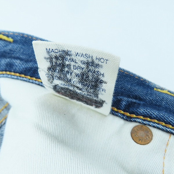 実際に弊社で買取させて頂いたEVISU/エヴィス No2 Lot.2001 カモメペイント デニムパンツ 34×35の画像 5枚目