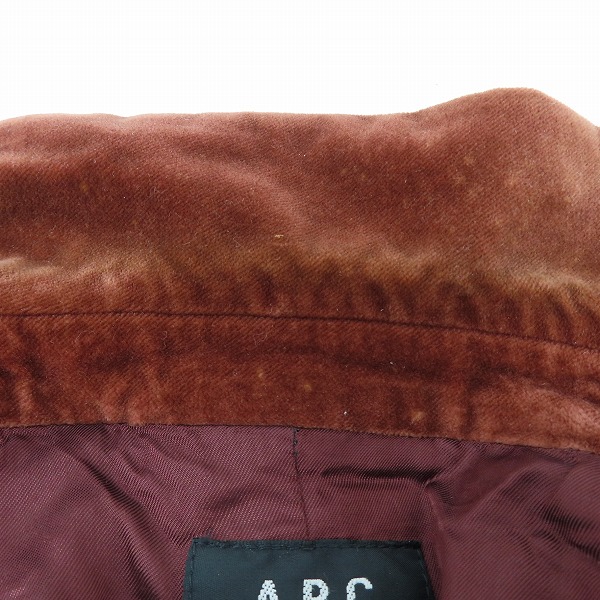 実際に弊社で買取させて頂いたA.P.C/アーペーセー ベロア スーツ セットアップ/ジャケット パンツ/S/38の画像 5枚目