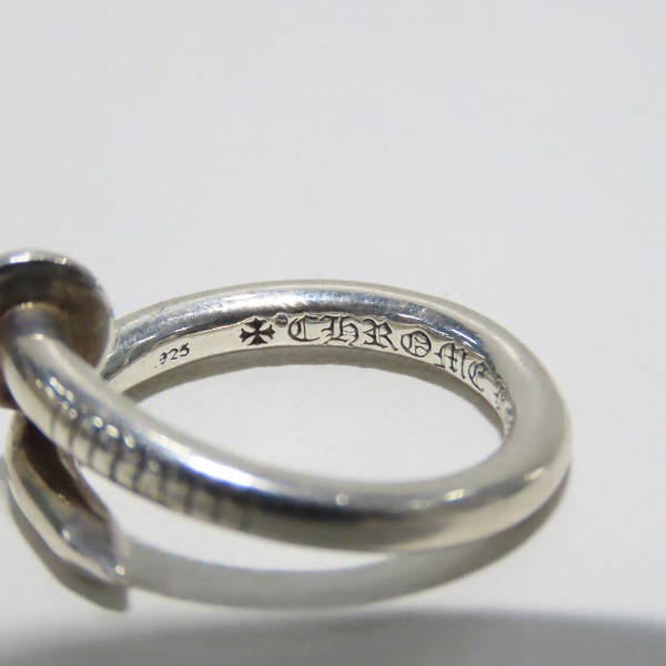 実際に弊社で買取させて頂いたCHROME HEARTS/クロムハーツ ネイルリング フラット CHプラス 13-14号の画像 5枚目