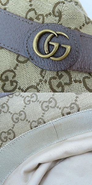 実際に弊社で買取させて頂いた【JPタグ】GUCCI/グッチ GGキャンバス 576587 4HG62 フェドラハット/Lの画像 9枚目