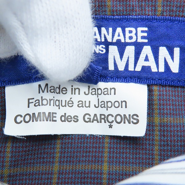 実際に弊社で買取させて頂いたJUNYA WATANABE MAN COMME des GARCONS/ジュンヤワタナベ コムデギャルソン 19AW ストライプバック切替長袖シャツ WD-B001/Sの画像 3枚目