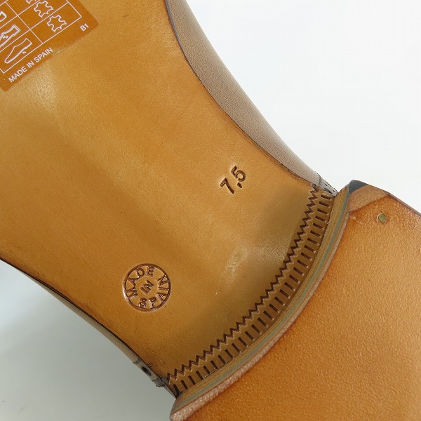 実際に弊社で買取させて頂いたBARRATS/バラッツ メダリオン レザー シューズ /7.5の画像 5枚目