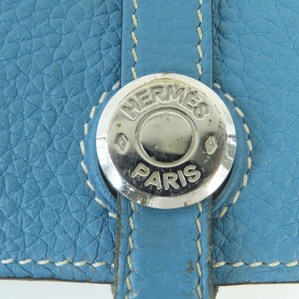実際に弊社で買取させて頂いたHERMES/エルメス ドゴンGM 二つ折り長財布/ブルーの画像 3枚目