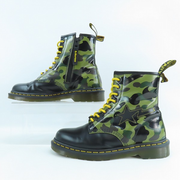 実際に弊社で買取させて頂いたDr.Martens × A BATHING APE/ドクターマーチン × エイプ 1460 BAPE CAMO ZIP 8HOLE BOOTS/25989271/UK7の画像 3枚目
