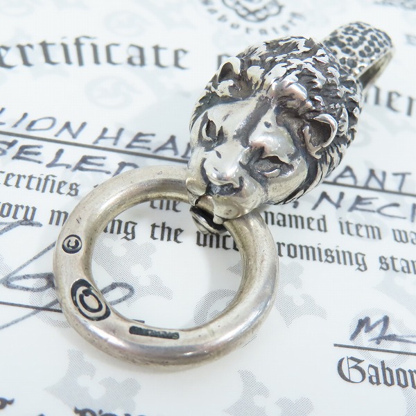 実際に弊社で買取させて頂いた【ギャラ付/カスタム】GABOR/ガボール LION HEAD Pendant ライオンヘッド ペンダント