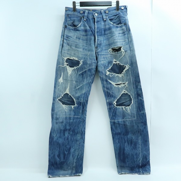 実際に弊社で買取させて頂いたLevi's/リーバイス 501XX シンチバック/レインフォードカスタム リペア加工 デニム 33501-0010/W34L36