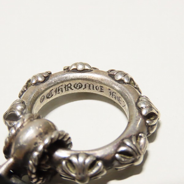 実際に弊社で買取させて頂いたCHROME HEARTS/クロムハーツ アイウェアループ クロスバンドリングネックレスw/レザーブレードの画像 4枚目