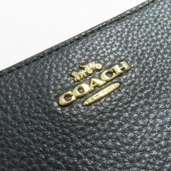 実際に弊社で買取させて頂いたCOACH/コーチ クロスグレインレザー ラウンドファスナー 長財布/ウォレットの画像 6枚目