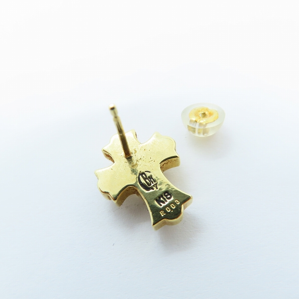 実際に弊社で買取させて頂いたBloody Mary/ブラッディマリー K18 クロス ストーン付き ピアスの画像 4枚目