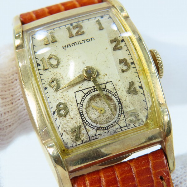 実際に弊社で買取させて頂いたHAMILTON/ハミルトン 10K スクエア型 手巻き/腕時計/ウォッチの画像 7枚目