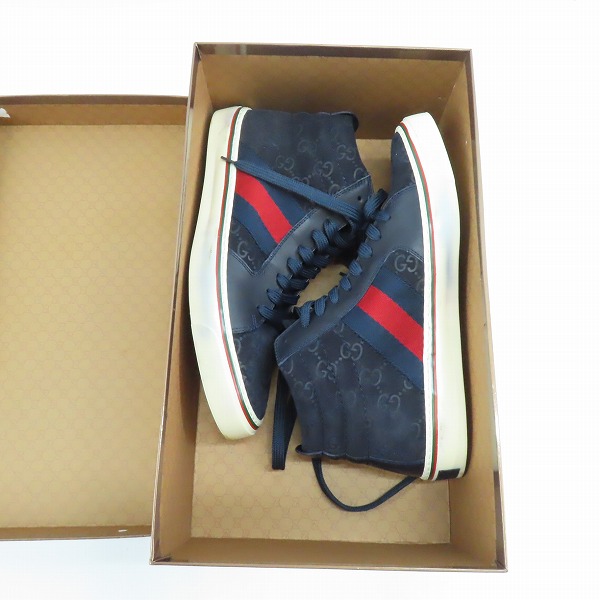 実際に弊社で買取させて頂いたGUCCI/グッチ ハイカットスニーカー/シューズ/GG柄/147522/38の画像 7枚目