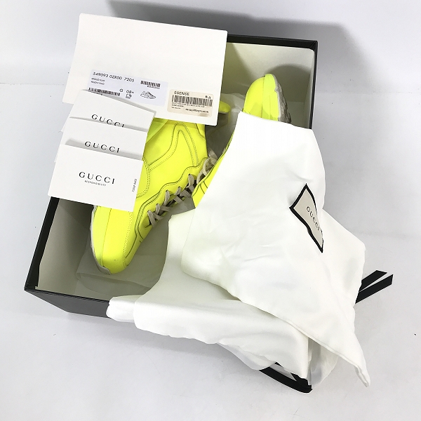 実際に弊社で買取させて頂いたGUCCI/グッチ ライトン 蛍光 レザー ダッドスニーカー 549093 8.5の画像 7枚目