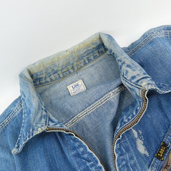 実際に弊社で買取させて頂いた【難有】Lee/リー USA製 91-B 60年代 JELT DENIM ヴィンテージ デニムワークジャケット/46の画像 3枚目